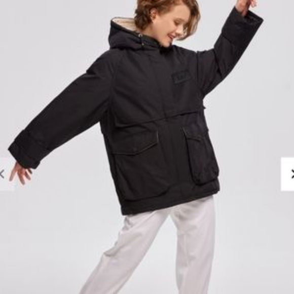 Lit Stouthearted duck down winter parka NWOT hooded pockets oversized black S - Picture 16 of 17